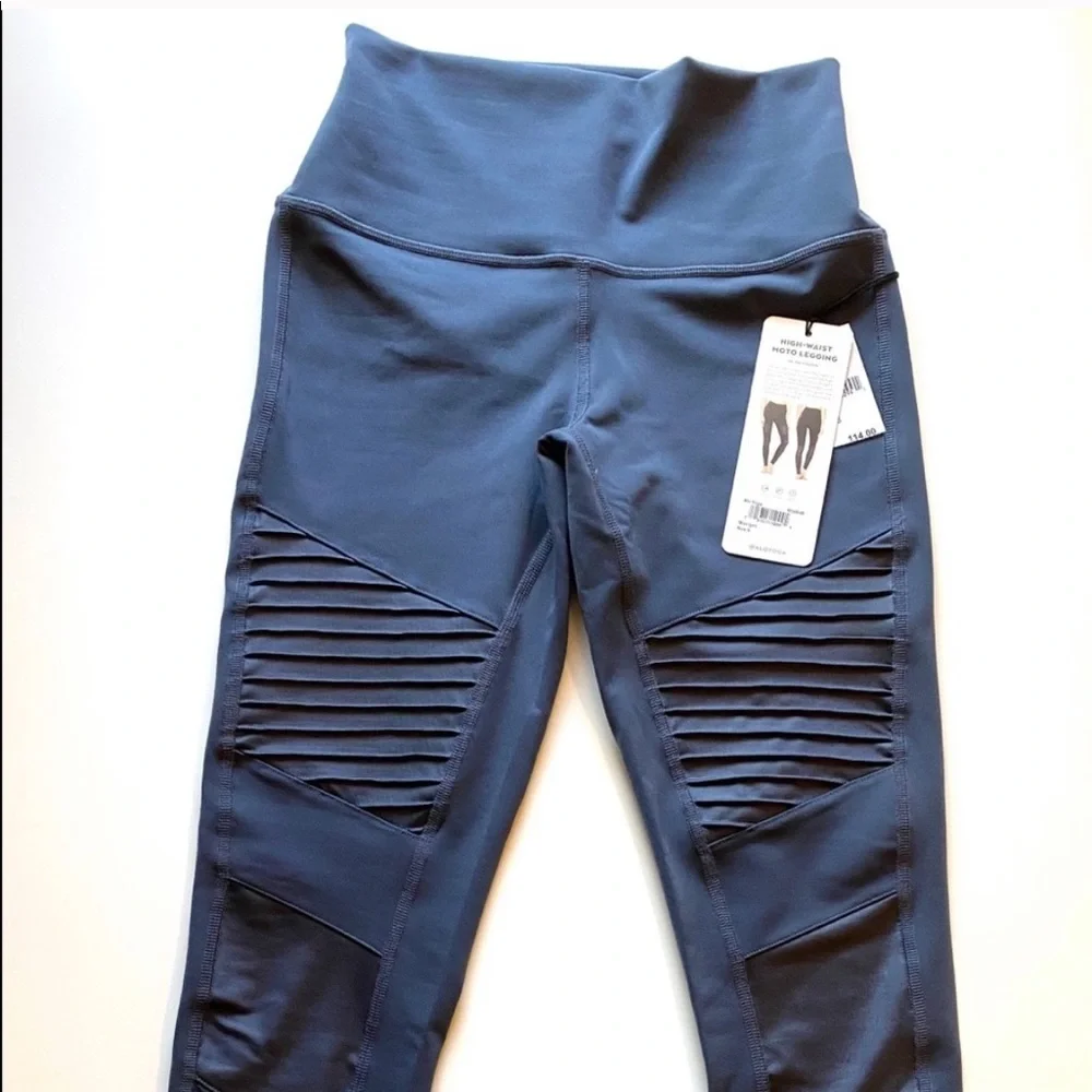 ALO Yoga High Waist Moto Leggings Midnight Blue XS NWT
